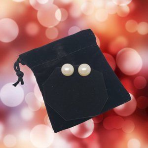 10mm Pearl Button Stud Earrings (Never Worn)